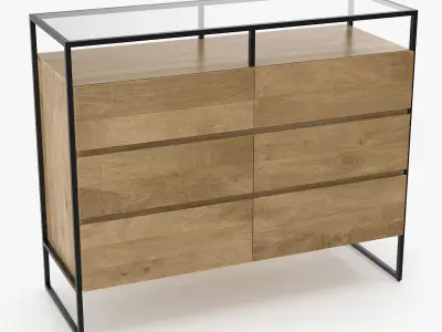 Wooden Unit v4 Low-poly 3D model