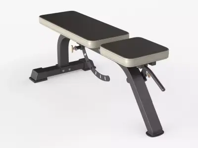 Weight flat bench adjustable 01 3D model