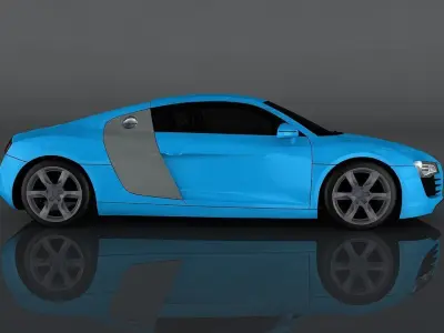Audi R8 Low-poly 3D model 3