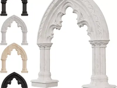 Classical Architectural Arc 03 - Gothic Archway Collection Low-poly 3D model