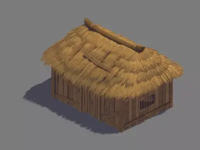 gAME Residential houses - straw house 65 3D model