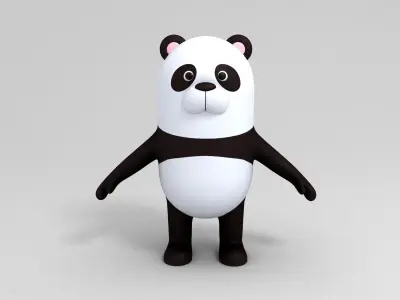 Rigged Panda Character 3D model