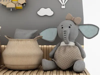 toys and furniture set  Low-poly 3D model