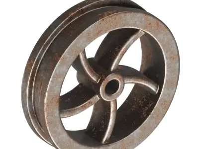 Rusty Steel Flywheel 3D model