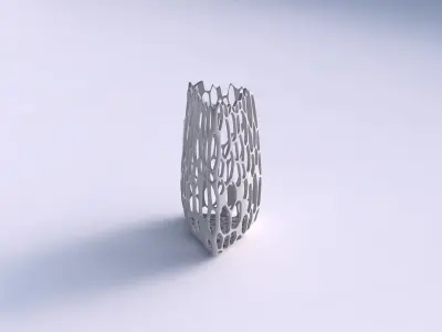 Vase triangle with cracked organic lattice 3D print model