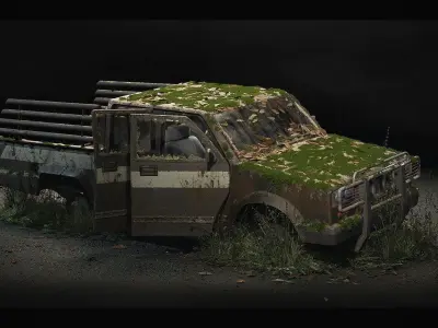 Procedural Vehicles - Pickup-Hatchback Two Pack Low-poly 3D model