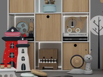 toys and furniture set  Low-poly 3D model