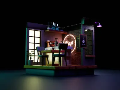 cafe room 3D model