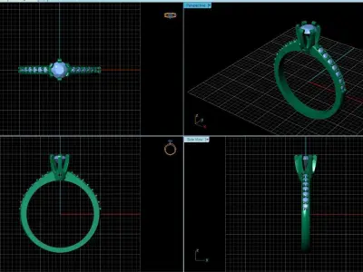 diamond ring STL and 3D file Free 3D print model