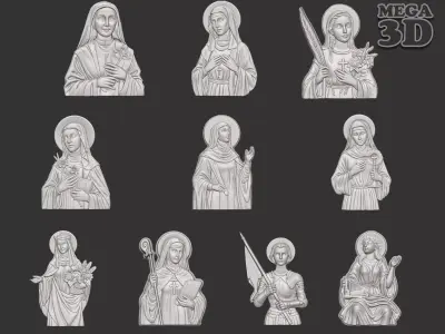 10 Holy Women Saints - 250422 3D Model Collection