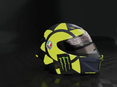 Helmet racing motogp  Low-poly 3D model