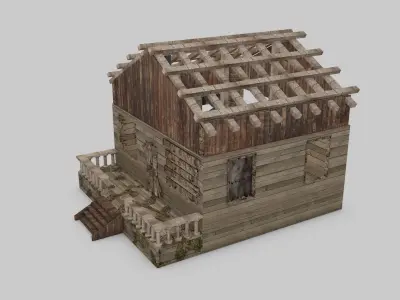 Abandoned House Free low-poly 3D model
