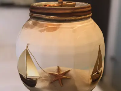 Decorative Nautical Jar Low-poly 3D model