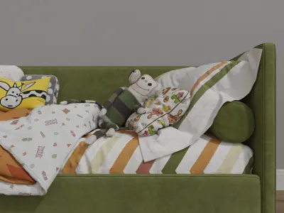 Single Beds 02 GIRLS and BOY 3D model