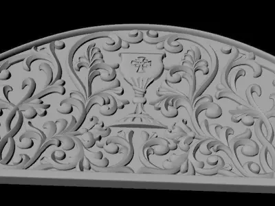 dekor ornately carved crown molding 3D model