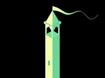 Modular Polygon Building Model Package Low-poly 3D model