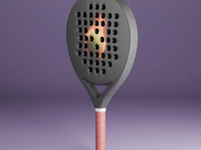 Carbon fiber padel racket  3D model