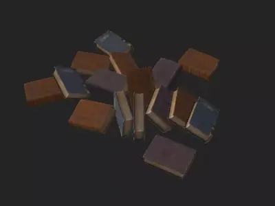 Book Pile Low-poly 3D model