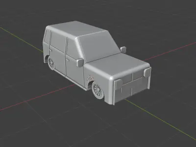 an old car  Low-poly 3D model