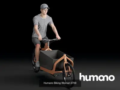 Humano 5-PACK - PEOPLE - BIKING RIDING BIKE - 5x 3d models 07C