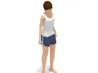 Triangle Pose  Yoga Exercise Woman Animation Low-poly 3D model