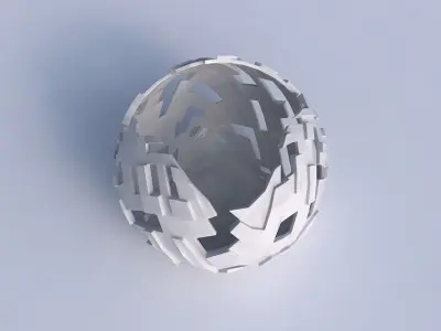 Bowl Spheric wavy with cuts and bulges 3D print model