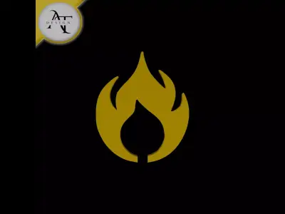 Simple Flame Symbol - 2D Art Free 3D print model 15