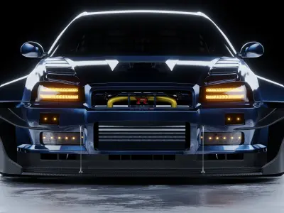 Nissan R34 GTR Tuned 3D model