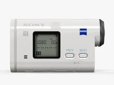 Sony HDR-AS200V action camera Low-poly 3D model