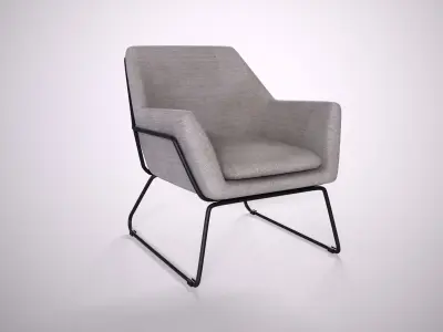 Denice Arm Chair white Low-poly 3D model