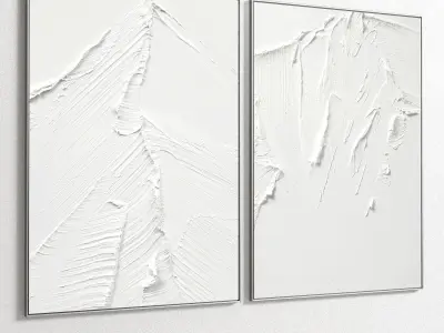 Plaster Two Photo Frame 125 Low-poly 3D model