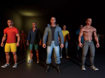 UE4 Advanced Modular Character Male Integrated to ALS system Free low-poly 3D model