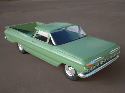  green classic car 3ds model 3D model
