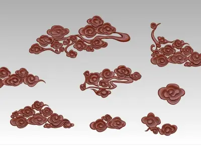 Cloud sculpture relief flower  3D printing decoration ZB brush 3D print model