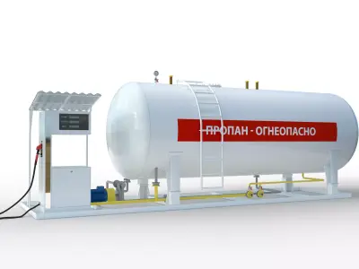 gas station  3D model buy