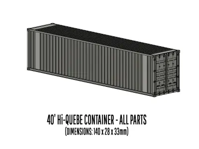 CARGO-0077 Container ISO standard H0-scale 3D print model