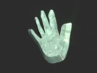 Hand 3d 2d shape 3D print model