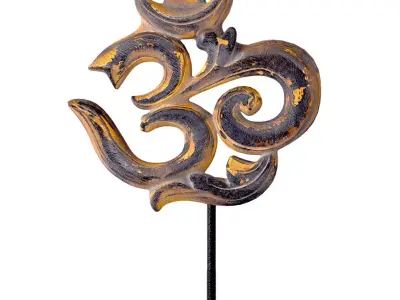 Antique Wooden Om Symbol 3D model