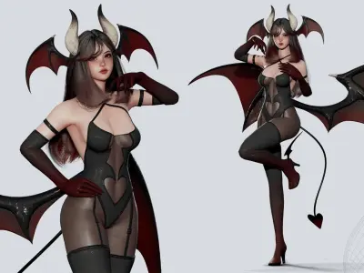 Succubus Lily - Game Ready Low-poly 3D model