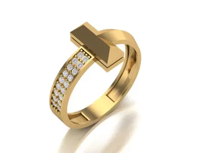 Tiffany T Ring 3D print model