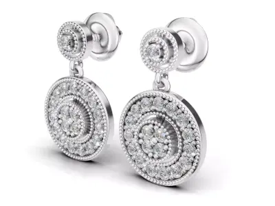 AV 728 Diamond Dangle Earrings 3D print model