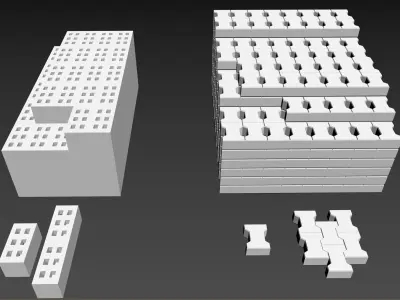 Construction objects Low-poly 3D model