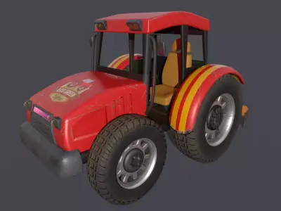 Asset - Cartoons - Car - Bulldozer - 02 Low-poly 3D model