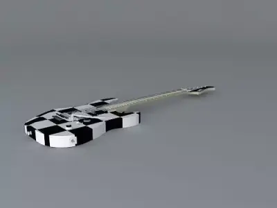 Checkered flag guitar Free 3D model