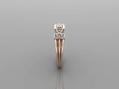 Solitaire Ring SR67 Version 1 3D model