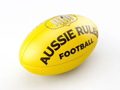 Aussie Rules Football Ball Yellow 3D model