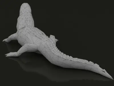 Low Poly Alligator Crocodile Low-poly 3D model
