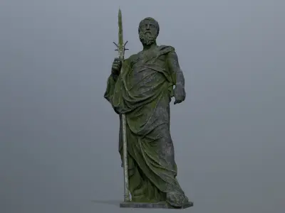 Man Statue Low-poly 3D model