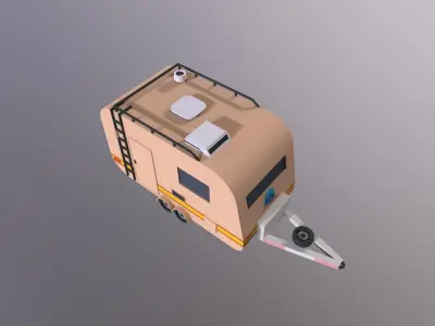 Lowpoly Trailer Low-poly 3D model