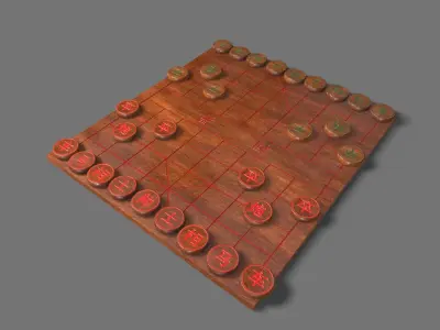 Chinese chess Low-poly 3D model